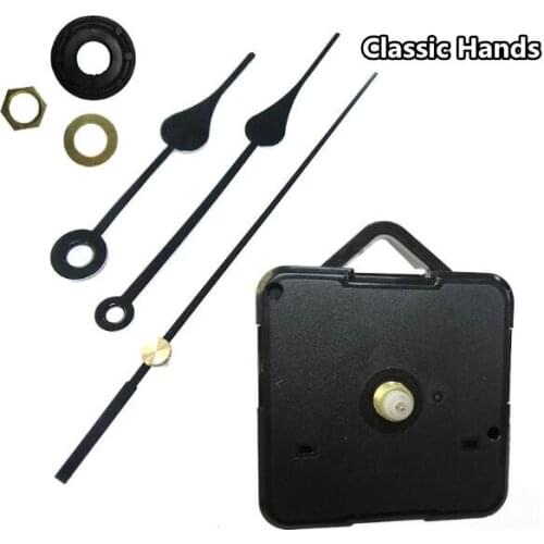50pcs/lot Quartz Wall Clock Movement Mechanism with Hook DIY Repair Parts + Classic Hands Complete parts Long work life
