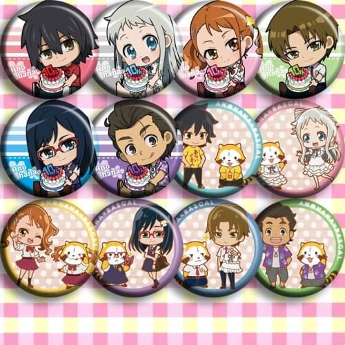 58mm Anohana Honma Meiko Menma Yadomi Jinta Anime Badges Brooch