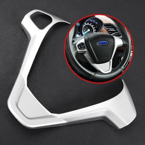 Car Refit Accessories for Ford New Fiesta MK7 2009-2017 Ecosport 2012-2017 Car Steering Wheel Covers Trim Sticker