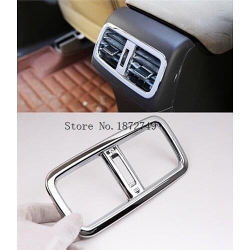 Car Auto Accessories Interior Rear Air Condition Vent Cover Frame Trim For Honda CRV CR-V 2012 2013 2014 2015 ABS Chrome 1pc