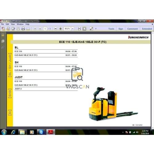 Forklift Judit Jungheinrich Spare Parts Catalogue EPC JETI ForkLift (Jungheinrich JETI 4.32)