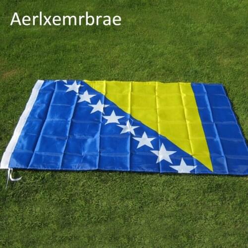 Free shipping aerlxemrbrae flag 90*150cm Bosnia and Herzegovina flag Banner Hanging National flag Bosnia and Herzegovina