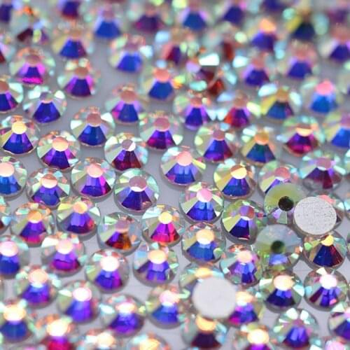 Packet ss2-ss50 Glitter Rhinestones Crystal AB Non Hot Fix FlatBack Strass stone Fabric Garment Rhinestone Nail Art Gem Beads