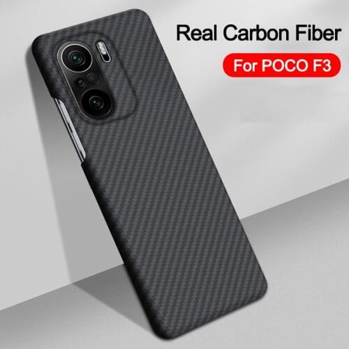Pure Real Carbon Fiber Cases for Xiaomi POCO F3 mi 11i Redmi K40 Pro Case Original Aramid Fiber Ultra Thin Shockproof Cover Capa