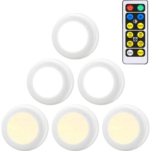 6500K 5000K 2700K Color Changing Dimmable Remote Control Puck Night Lamps Touch Sensor LED Under Kitchen Cabinets Close lights