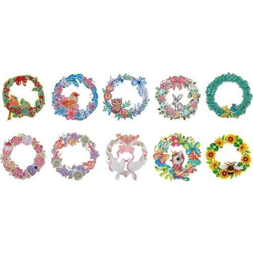 DIY Diamond Painting Crystal Wreath Art Crafts Special Shaped Drill Diamond Painting Creative Home Decoration Gift Door Pendant