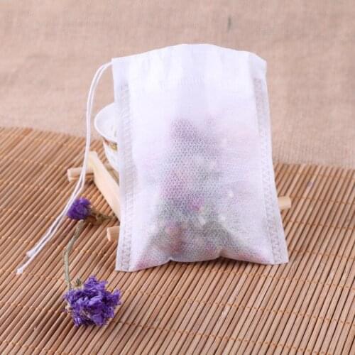 100 Pieces Of Disposable Tea Bag Filter Bags For Tea Infuser With Rope Healing Sealing Food Grade Non-woven Spice Filter Tea Bag
