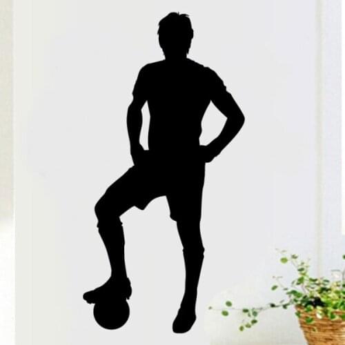 Football Soccer Star Resting Sketch Fashion Wedding Decor Bedroom Wallpaper Wall Decal Room Decor Wall Sticker Window decoe