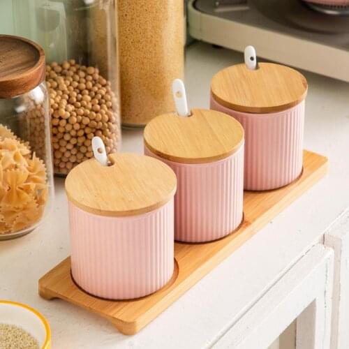 Nordic Ceramic Seasoning Box Seasoning Pot Set Household Kitchen Seasoning Ppot Pepper Salt Sugar Bowl Seasoning Bottle