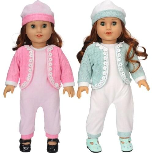 18" Ameriacn Og Girl Doll Costume Overall Rompers Baby Doll Clothes Children Girl Toys Wears Gifts