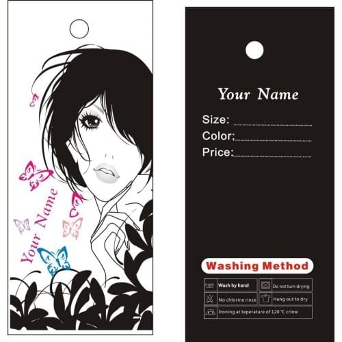 Beautiful black Girl tags custom clothes tags /hang tags Diy for you shop product 500pcs/lot 42usd free shipping N2