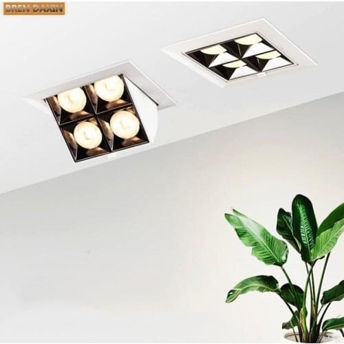 Square Folding Recessed LED Downlights 12W AC85-265v COB Dimmable Ceiling Spot Lights Background Lamps Indoor Lighting