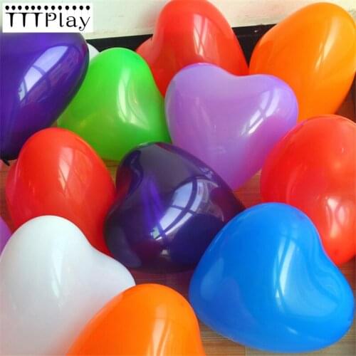 50pcs/lot 12inch Thick 2.2g Love Heart Latex Helium Balloons Romantic Valentines Day Wedding Party Decoration Balloon Supplies