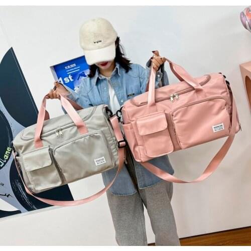 Fashion Waterproof Sport Gym Bags With Shoe Pocket Travel Bags Hand Luggage For Women Yoga Mat Messenger Bag Shoulder Bag 2021