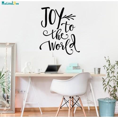 Novel Artistic Font Wall Sticker Joy to the World Home Decoration Fashion Decals Kids Room Self-adhesive Vinyl Murals YT767