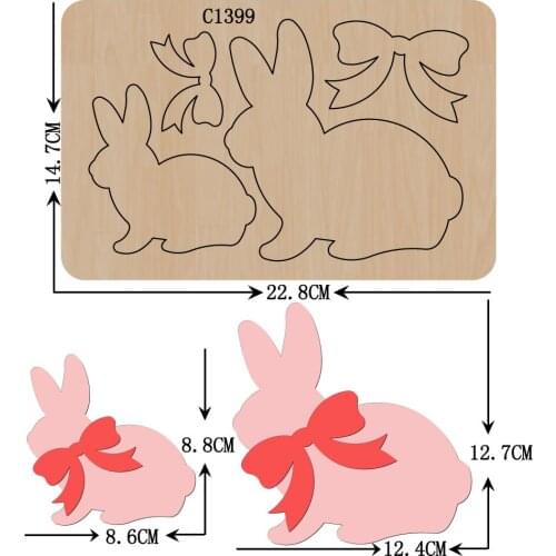 New rabbit Wooden die Scrapbooking C-1399 Cutting Dies Multiple sizes