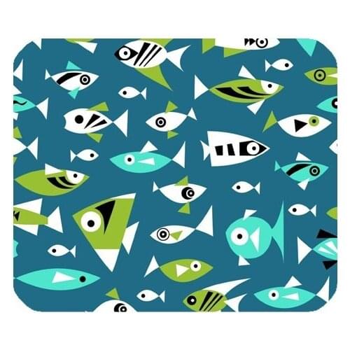 Personal Tailor Rubber Gaming Mouse Pad Office Accessories Ocean Underwater Fishes Print Rubber Rectangle