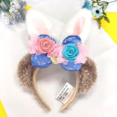 Disney Shirley Rose Plush Headband Cartoon Bows EARS COSTUME Headband Cosplay Plush Adult Kids Headband