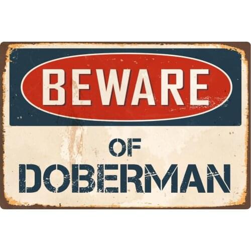 StickerPirate Beware of Doberman 8 x 12 Vintage Aluminum Retro Metal Sign VS138
