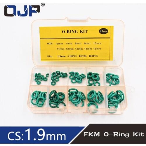 Thickness 1.9mm green rubber ring FKM O ring seal FKM seal O-ring ordering kit classification kit