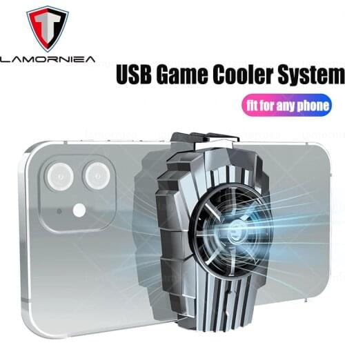 Universal Mobile Phone USB Game Cooler System Cooling Fan Holder Stand Radiator For iPhone 12 Samsung S21 S20 Plus Xiaomi Huawei