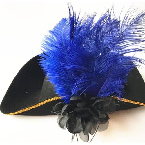 Fun Feather Royal Court Top Hat Adults Men Pirates Hats Cosplay Performance Props Party Hats Carnival Party Decor Christmas