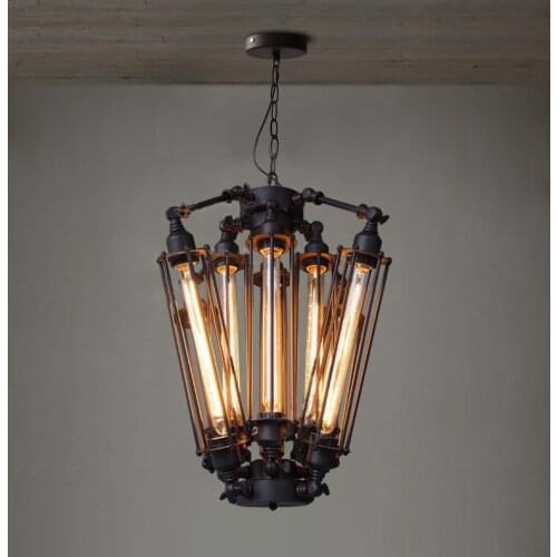 Vintage American Style RH Lofts Pendant Light Steampunk Industrial Metal Pendant Tube Lamp Coffee Bar Restaurant Lights