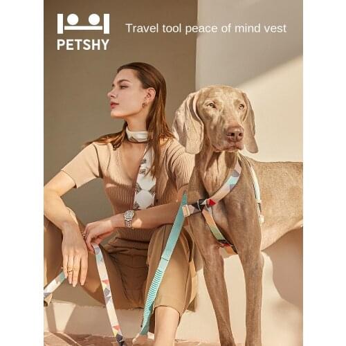 PETSHY Y-shaped chest harness fashion vest type pet dog traction rope dog walking chain dog harness and leash set designer