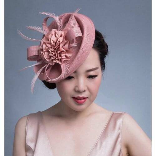 Wedding Chic Fascinator Women Hat Church Headpiece Feather Hair Accessories