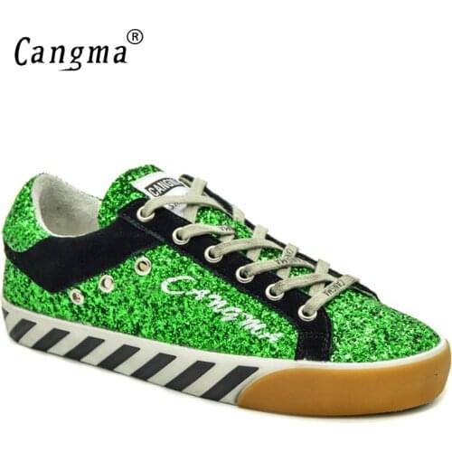 Cangmabrand Woman Casual Shoes Luxury Brand Sneakers Women Silver Diamond White Flats Designer Sneaker Crystal Female Golden