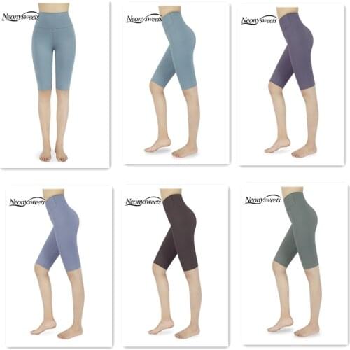 Sugar Pocket Workout Shorts High Waist Ladies Cycling Shorts for Gym Fitness Sports Ladies Solid Breathable Comfortable Shorts