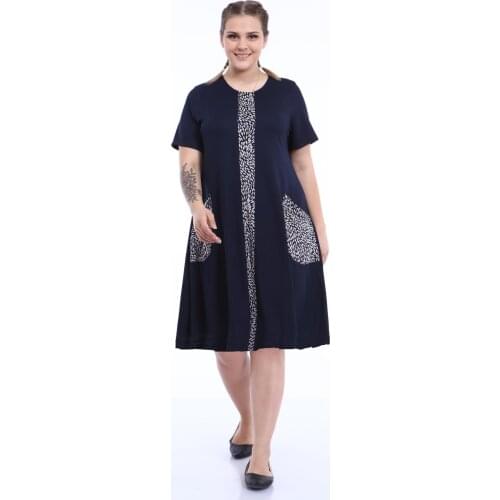Schık Women Large Size Half Sleeve Dress