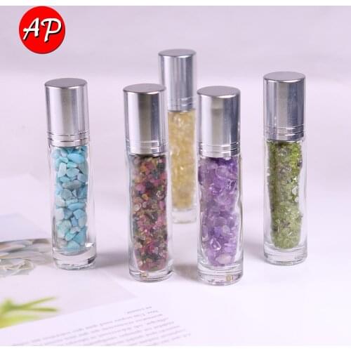1pc Natural Crystal Rock Gravel Essential Oil Wishing Bottle Rough Minerals Specimen Mini Stone Reiki Healing Gift
