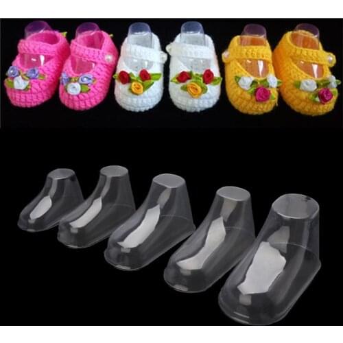 10Pcs Clear Plastic Baby Feet Display Baby Booties Shoes Socks Showcase