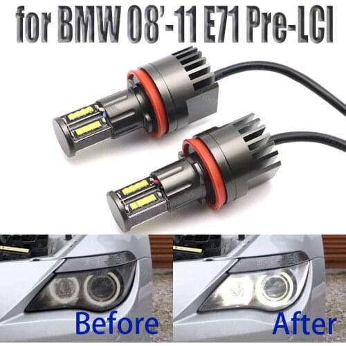 160W Bright White Color LED Angel Eye Halo Light H8 No Error for BMW 2008-2011 X Series E71 X6 X6M (Pre-LCI)
