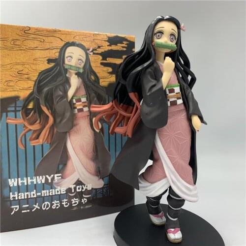19cm Demon Slayer Kimetsu no Yaiba Kamado Nezuko PVC Action Figure Model Toy Tanjirou Nezuko Cute Sitting Ver. Big Lover