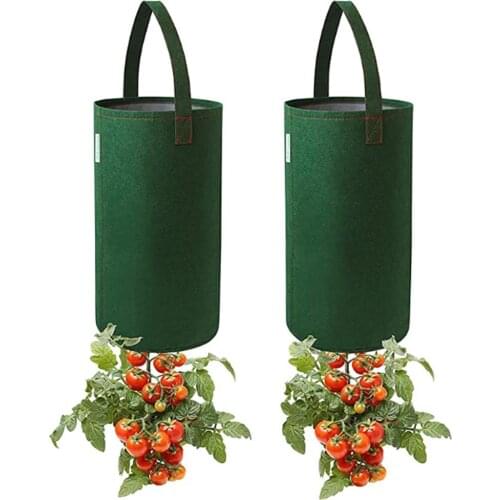 2Pcs Tomato Felt Grow Bag Vegetable Hanging Plant Flower Pot Container Tomato Pouch Growing Home Garden Supplies