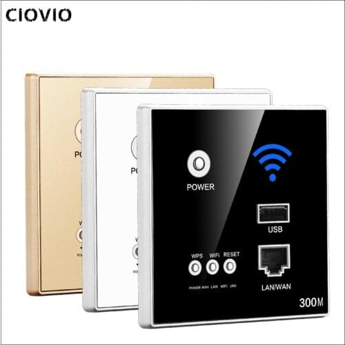 300Mbps 220V power AP Relay Smart Wireless WIFI repeater extender Wall Embedded 2.4Ghz Router Panel usb socket