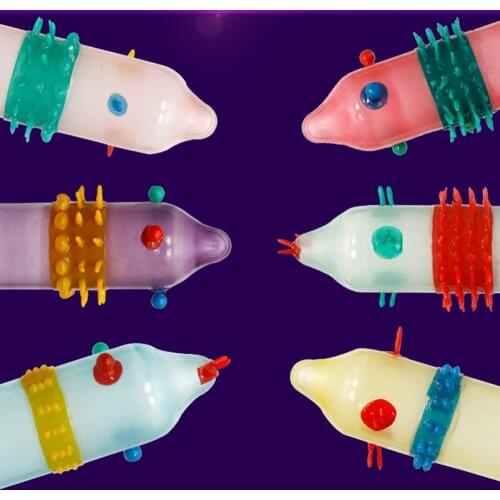 VATINE 6pcs/set Random Color Spike G-Spot Vagina Stimulating Condom Sex Toys For Men Adult Products Condom
