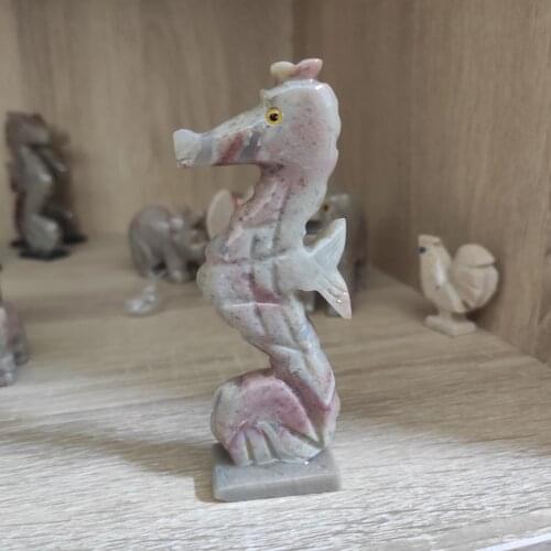 9-10cm 1pcs Peruvian soap stone home decoration Haima living room wine cabinet decoration Marine theme dining room decorations