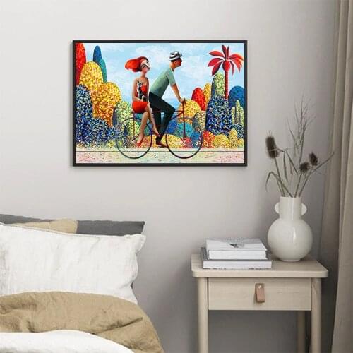 Nordic Abstract Poster Colorful Lover Canvas Painting Couples Art Print Travel Nordic Wall Picture For Living Room Home Decor