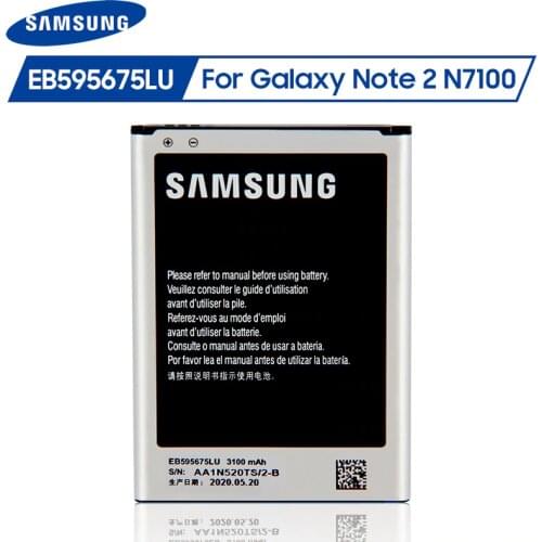 Original Samsung Battery EB595675LU For Samsung Galaxy Note 2 N7100 N7102 N719 N7108 N7108D NOTE2 Phone Battery With NFC 3100mAh