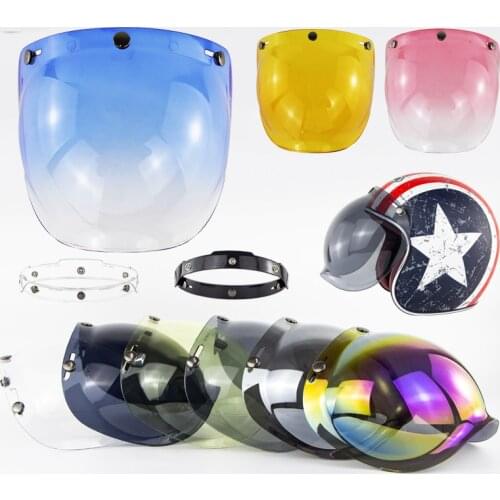 Retro Motorcycle Helmet Accessories Open Face Helmet Visor Motorcycle Helmets Bubble Visors Motorcycles Visor Capacete Lens