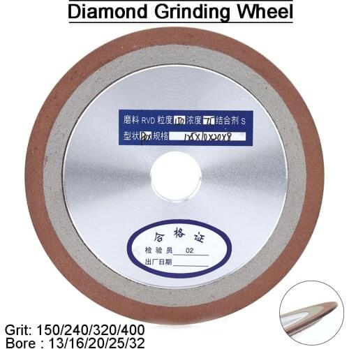 125mm Diamond Grinding Wheel 150/240/320/400Grit Cutting Disc Resin Bond Grinder For Tungsten Steel Milling Cutter Sharpener