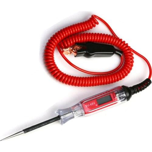 Car Electrical Voltage Tester Pen Stainless Steel Probe 3V-48V Electrician Test Pencil Measuring Tools For Motorcycles Rollers