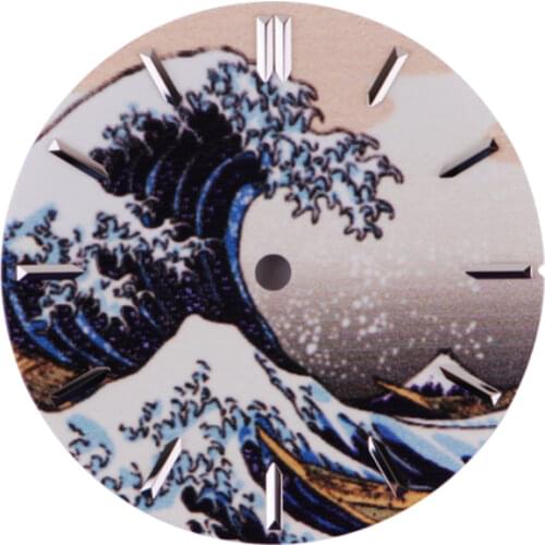 62MAS Watches dial Literally Full Luminous Kanagawa Surfing Dial 28.5mm diameter for Modified Male Wrist watch