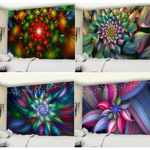 Colorful painted petals tapestry wall farmhouse decor witchcraft supplies room decor aesthetic wall blanket decor wall tapestry