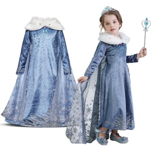 Girl Autumn Winter Long Sleeve Dress Princess Dress Kids Fancy Halloween Party Costume Children Clothes Little Baby Clothing
