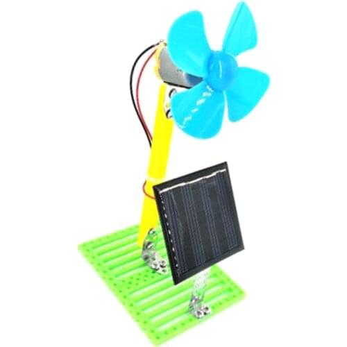 DIY Solar Powered Electric Fans Machine Physics Circuit Puzzle Science Toys