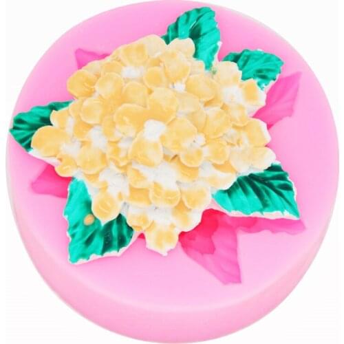 DIY Chocolate Cake Baking Tools Hydrangea Fondant Epoxy Clay Modeling Mold 15-701